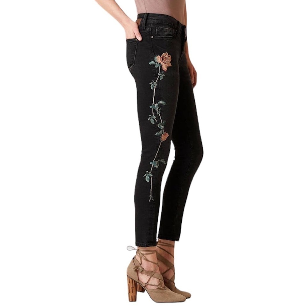 Mavi Adriana Mid-Rise Stretch embroidered skinny Jean size 27